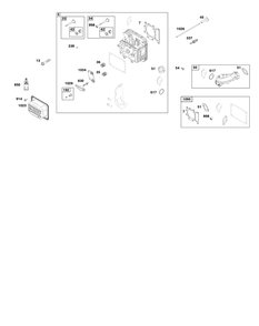 Cylinder Head Group Diagram and Parts List for 31S977-0020-B5 200000 - 399999 Briggs and Stratton Engine